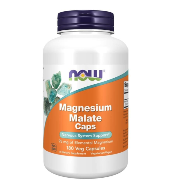 NOW FOODS Magnesium Malate 1000mg (115mg magnezu), 180tabl. - Jabłczan magnezu