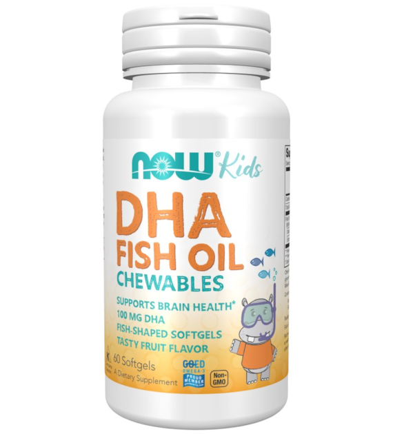 NOW FOODS DHA Kids Fish Oil 60 kaps. do żucia