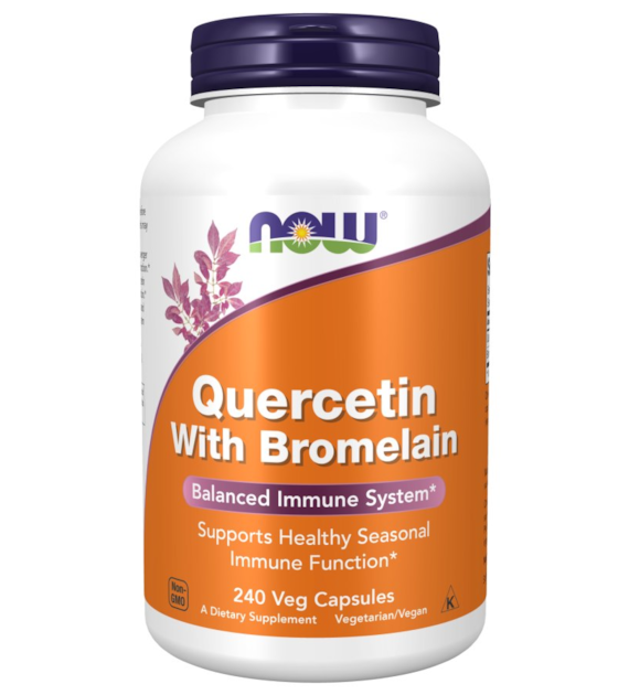 NOW FOODS Quercetin with Bromelain, 120vcaps. - Kwercetyna z Bromeliną