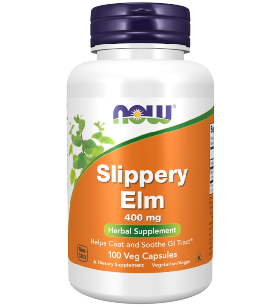 NOW FOODS Slippery Elm 400mg, 100vcaps. - Wiąz czerwony
