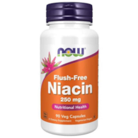 NOW FOODS Niacin Flush-Free 250mg, 90vcaps. - Niacyna - Witamina B-3 - PP
