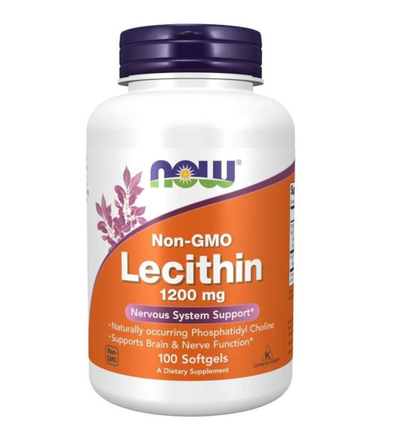 NOW FOODS Lecithin Non-GMO 1200mg, 100sgels. - lecytyna sojowa