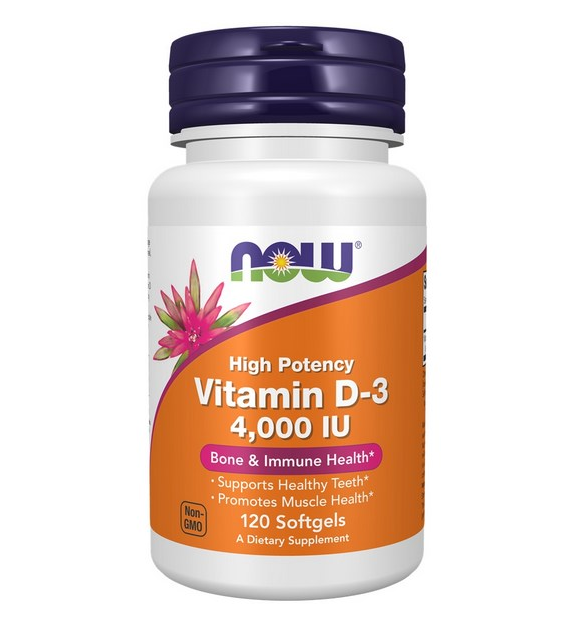 NOW FOODS Witamina D-3 4000 IU 120kaps.