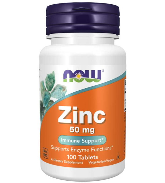 NOW FOODS Zinc Gluconate 50mg, 100 tabl. - Glukonian cynku