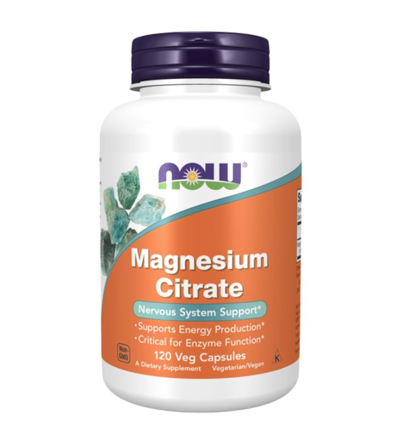 NOW FOODS Magnesium Citrate 888mg (133mg magnezu), 120vcaps. - Cytrynian magnezu