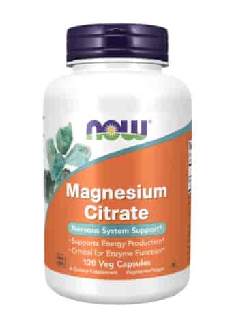 NOW FOODS Magnesium Citrate 888mg (133mg magnezu), 120vcaps. - Cytrynian magnezu