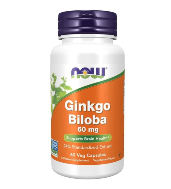NOW FOODS Ginkgo Biloba 60mg. 60kaps. - miłorząb