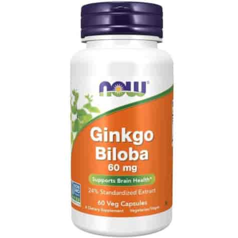 NOW FOODS Ginkgo Biloba 60mg. 60kaps. - miłorząb
