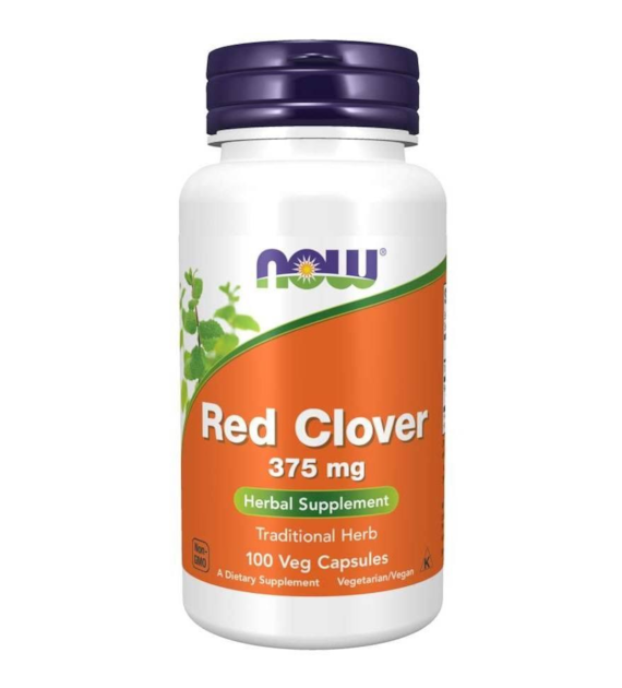 NOW FOODS Red Clover 375mg, 100caps. - Czerwona koniczyna