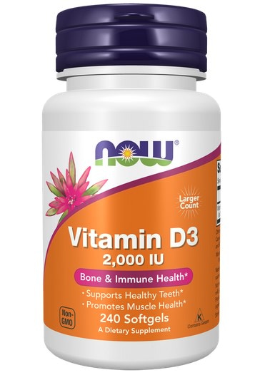 NOW FOODS Witamina D-3 2000 IU 240kaps.