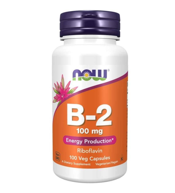 NOW FOODS Witamina B-2 Riboflavin 100mg, 100caps. - Ryboflawina