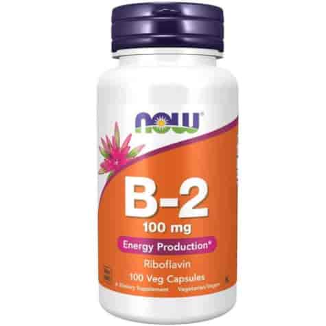 NOW FOODS Witamina B-2 Riboflavin 100mg, 100caps. - Ryboflawina