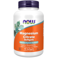 NOW FOODS Magnesium Citrate Softgels 90 sgels. - cytrynian, diglicynian i jabłczan magnezu
