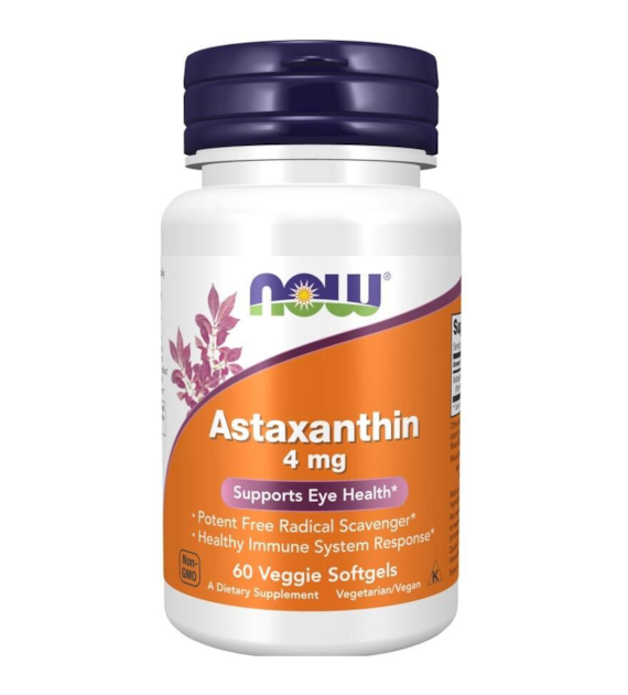 NOW FOODS Astaxanthin 4mg, 60vsgls. - Astaksantyna