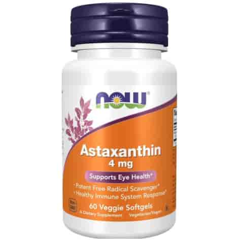 NOW FOODS Astaxanthin 4mg, 60vsgls. - Astaksantyna