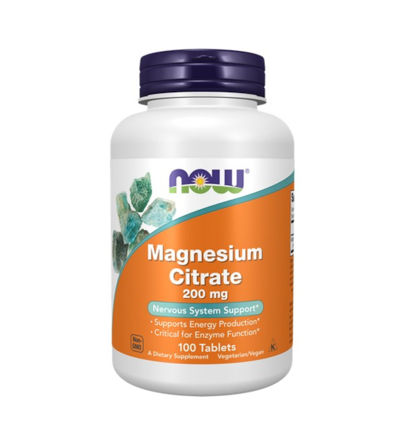NOW FOODS Magnesium Citrate (200mg magnezu) 100 tabl. - Cytrynian magnezu
