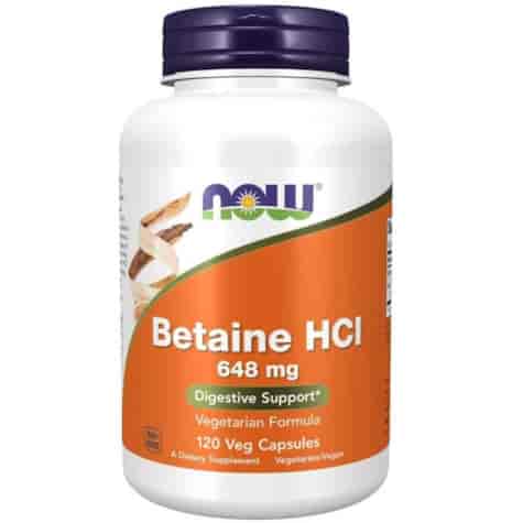 NOW FOODS Betaina HCL 648mg, 120vcaps.