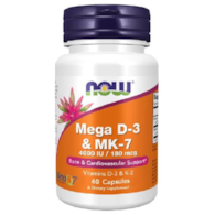 NOW FOODS Mega D-3 + K-2 MK-7 60kaps. (4000IU/180mcg)