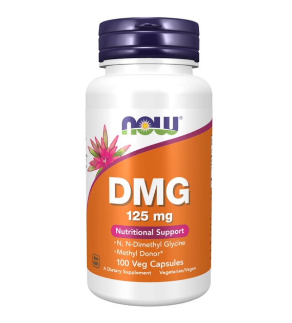 NOW FOODS DMG 125mg, 100vcaps. - N, N-Dimetyloglicyna - kwas pangamowy - witamina B15