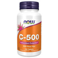 NOW FOODS Witamina C-500 with Rose Hips, 100tabl.