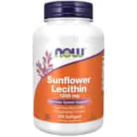 NOW FOODS Sunflower Lecithin 1200mg, 100kaps. - lecytyna słonecznikowa