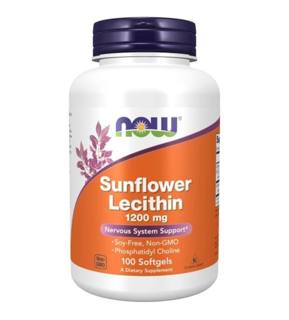 NOW FOODS Sunflower Lecithin 1200mg, 100kaps. - lecytyna słonecznikowa