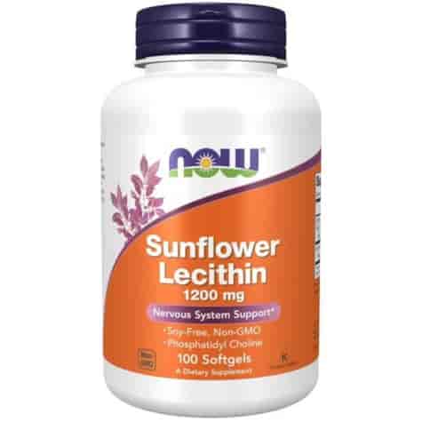 NOW FOODS Sunflower Lecithin 1200mg, 100kaps. - lecytyna słonecznikowa