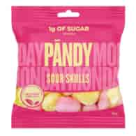 PANDY Sour Skulls 50g - żelki piankowe bez dodatku cukru o smaku maliny i cytryny