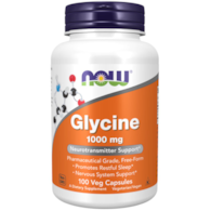 NOW FOODS Glycine 1000mg, 100vcaps. - Glicyna