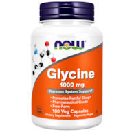 NOW FOODS Glycine 1000mg, 100vcaps. - Glicyna