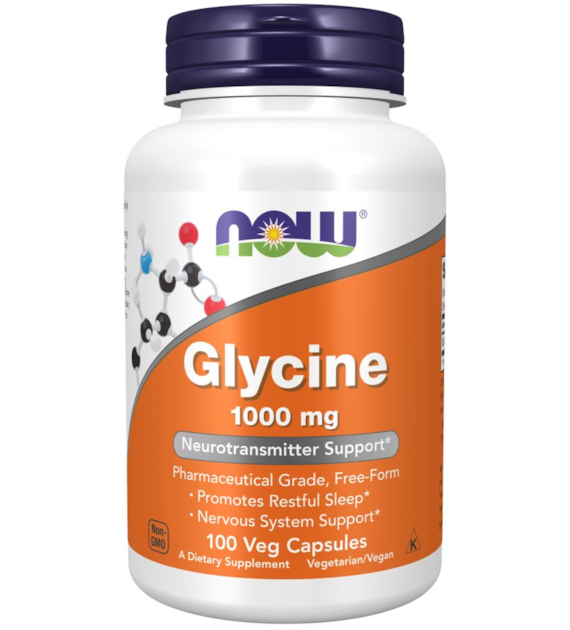 NOW FOODS Glycine 1000mg, 100vcaps. - Glicyna