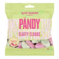 PANDY Fluffy Clouds 50g - żelki piankowe bez dodatku cukru o smaku poziomki i zielonego jabłka