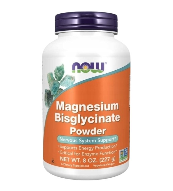 NOW FOODS Magnesium Bisglycinate powder 227g - diglicynian magnezu w proszku