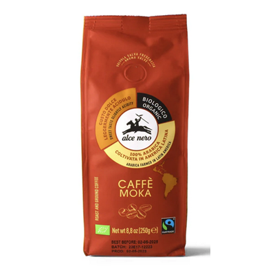 ALCE NERO Kawa 100% Arabica Moka mielona FT BIO 250g