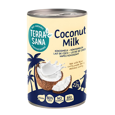 TERRASANA Coconut milk - napój kokosowy bez gumy guar w puszce (22% tłuszczu) BIO 400ml