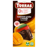 TORRAS Czekolada gorzka z mango bez dodatku cukru bezglutenowa 75g