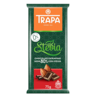 TRAPA Stevia Czekolada gorzka 80% kakao bez dodatku cukru bezglutenowa 75g