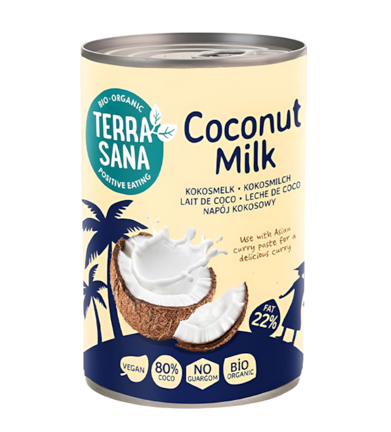 TERRASANA Coconut milk - napój kokosowy bez gumy guar w puszce (22% tłuszczu) BIO 400ml