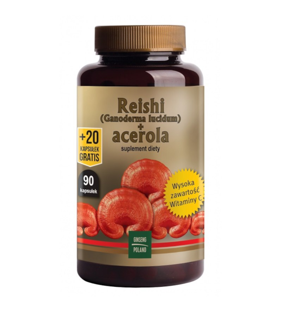 Reishi + acerola 90 kaps. + 20 kaps. gratis GINSENG POLAND
