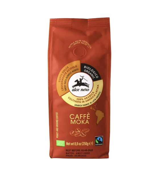 ALCE NERO Kawa 100% Arabica Moka mielona FT BIO 250g