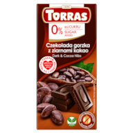 TORRAS Czekolada gorzka z ziarnami kakao bez dodatku cukru bezglutenowa 75g