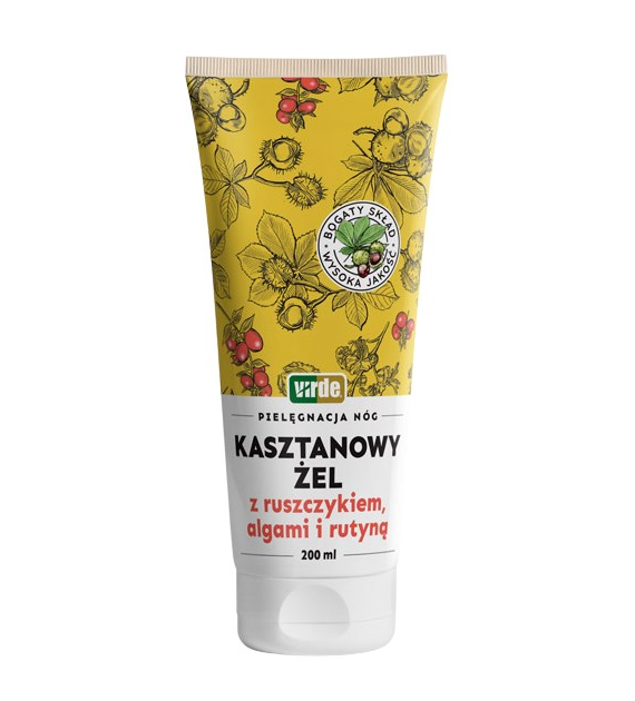 Kasztanowy żel z ruszczykiem, algami i rutyną 200ml VIRDE