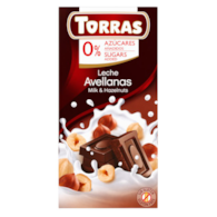 TORRAS Czekolada mleczna z orzechami laskowymi bez dodatku cukru bezglutenowa 75g