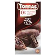 TORRAS Czekolada gorzka 72% kakao bez dodatku cukru bezglutenowa 75g