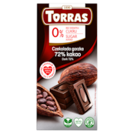 TORRAS Czekolada gorzka 72% kakao bez dodatku cukru bezglutenowa 75g