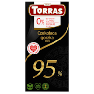 TORRAS Czekolada gorzka 95% kakao bez dodatku cukru bezglutenowa 75g