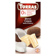 TORRAS Czekolada biała z kokosem bez dodatku cukru bezglutenowa 75g