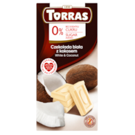 TORRAS Czekolada biała z kokosem bez dodatku cukru bezglutenowa 75g