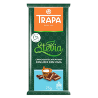 TRAPA Stevia Czekolada mleczna bez dodatku cukru bezglutenowa 75g