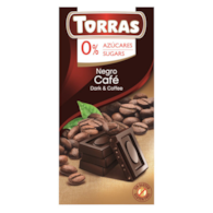 TORRAS Czekolada gorzka z kawą bez dodatku cukru bezglutenowa 75g